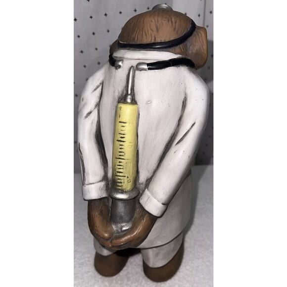 Dr Chimp Monkey Lab Coat Doctor Chalkware Figurine 1975 V&M Ceramics Damage Ear - Picture 4 of 7